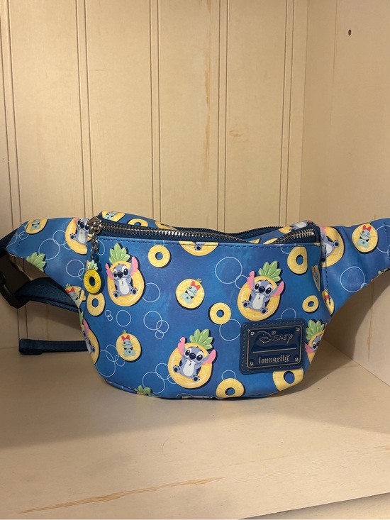 Loungefly Handbags - Loungefly Blue Stitch Pineapple Pool Float Belt Bag